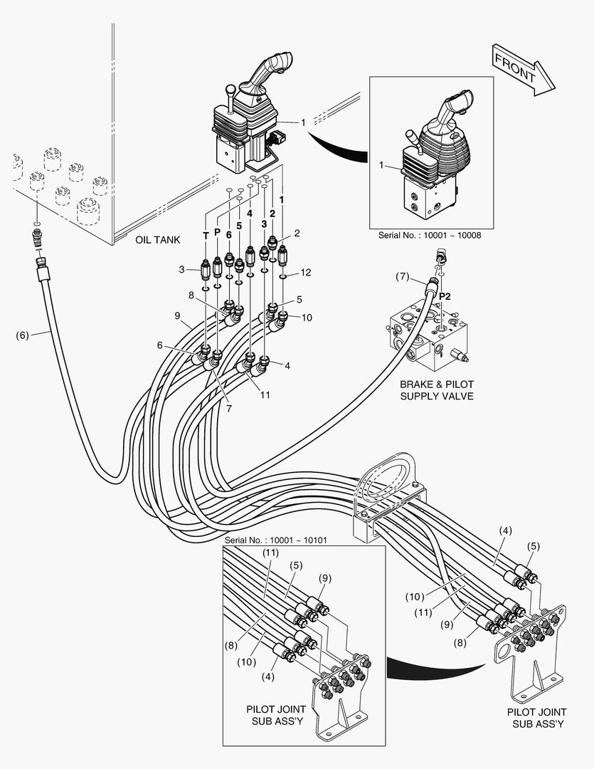 ТРУБОПРОВОД СЕРВОУПРАВЛЕНИЯ - ДЖОЙСТИК