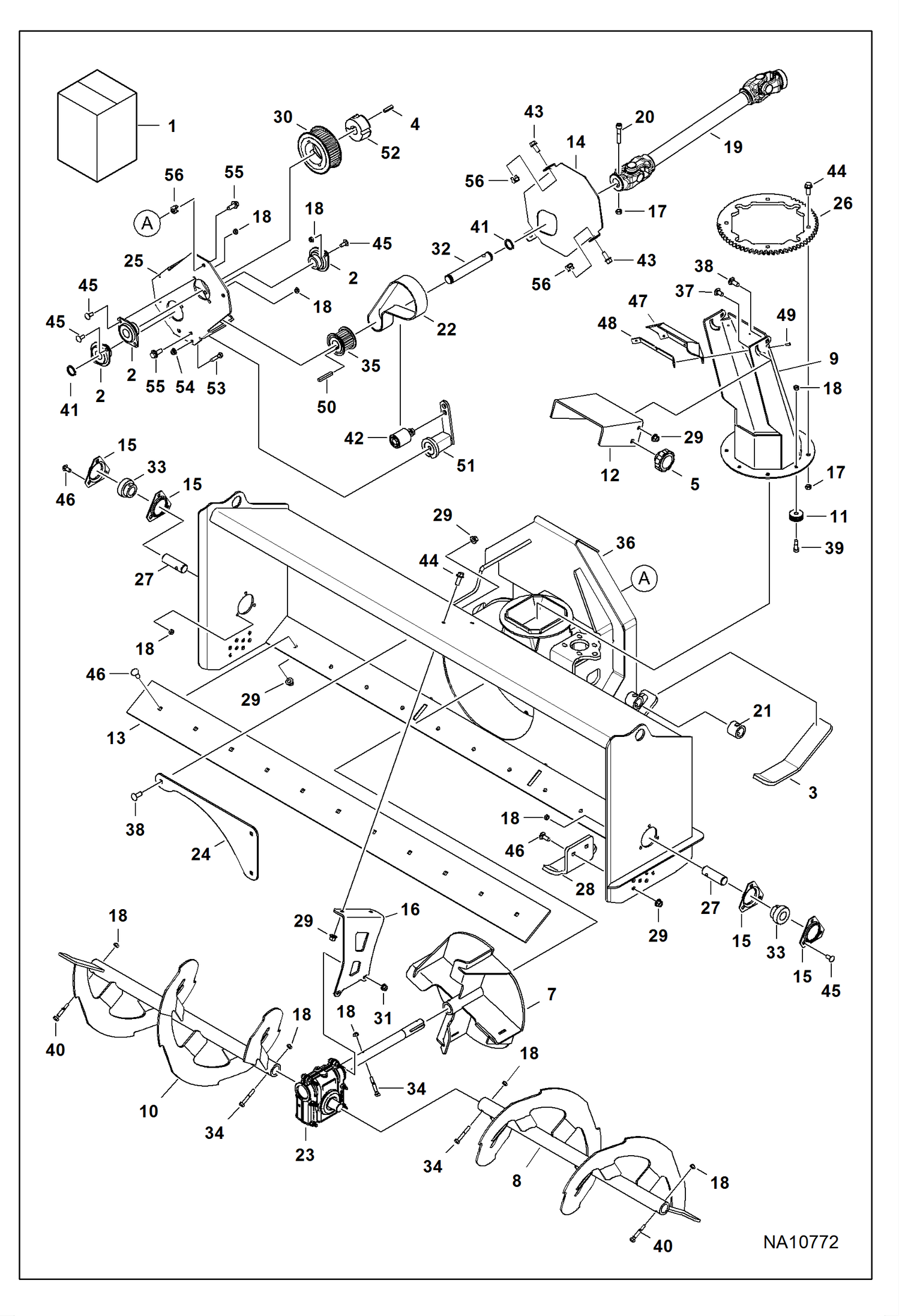 РОТОРНЫЙ СНЕГООЧИСТИТЕЛЬ (РАМА ШАССИ) (62-- B3WS)