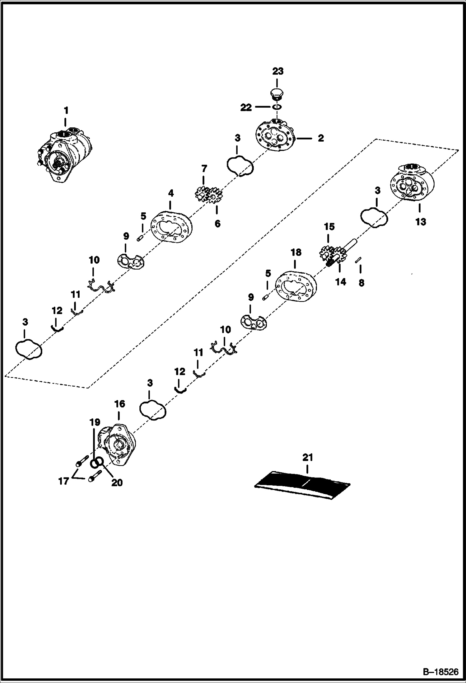 Схема ШЕСТЕРЕННЫЙ НАСОС (ДВОЙНОЙ)
