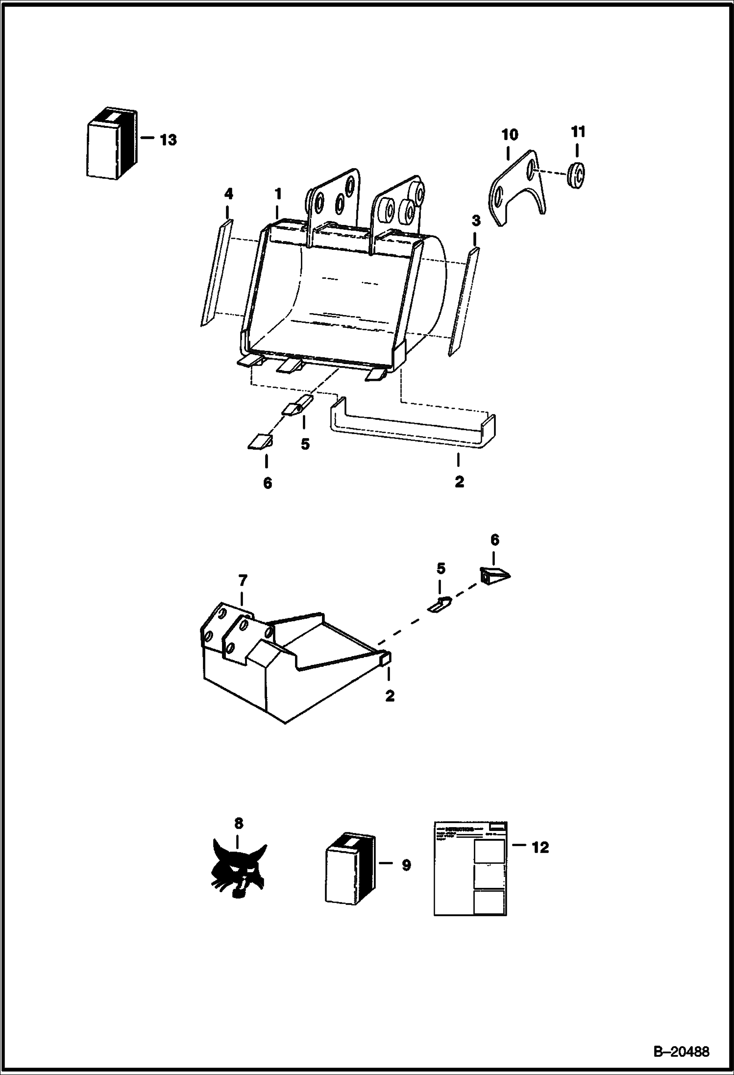 ЭКСКАВАТОР-ПОГРУЗЧИК (КОВШИ) (С 4-- (101,6 ММ) ЛЕЗВИЕ) (909)