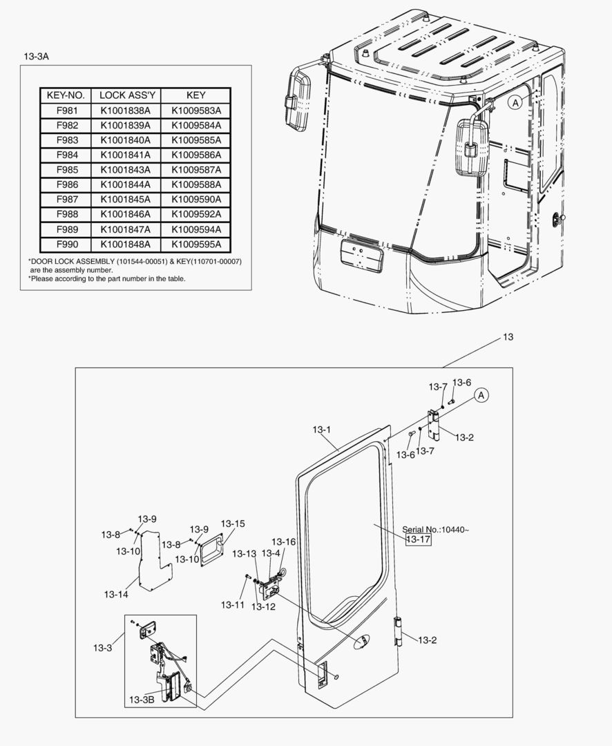 5171 CABIN - DOOR ASSY(L.H);TINED GLASS [10001~10731]