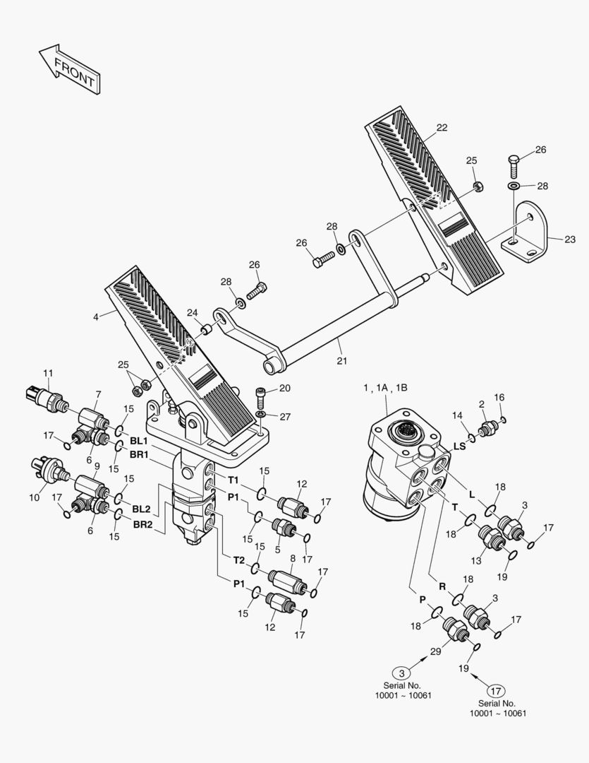 1250 BRAKE PEDAL VALVE & STEER UNIT