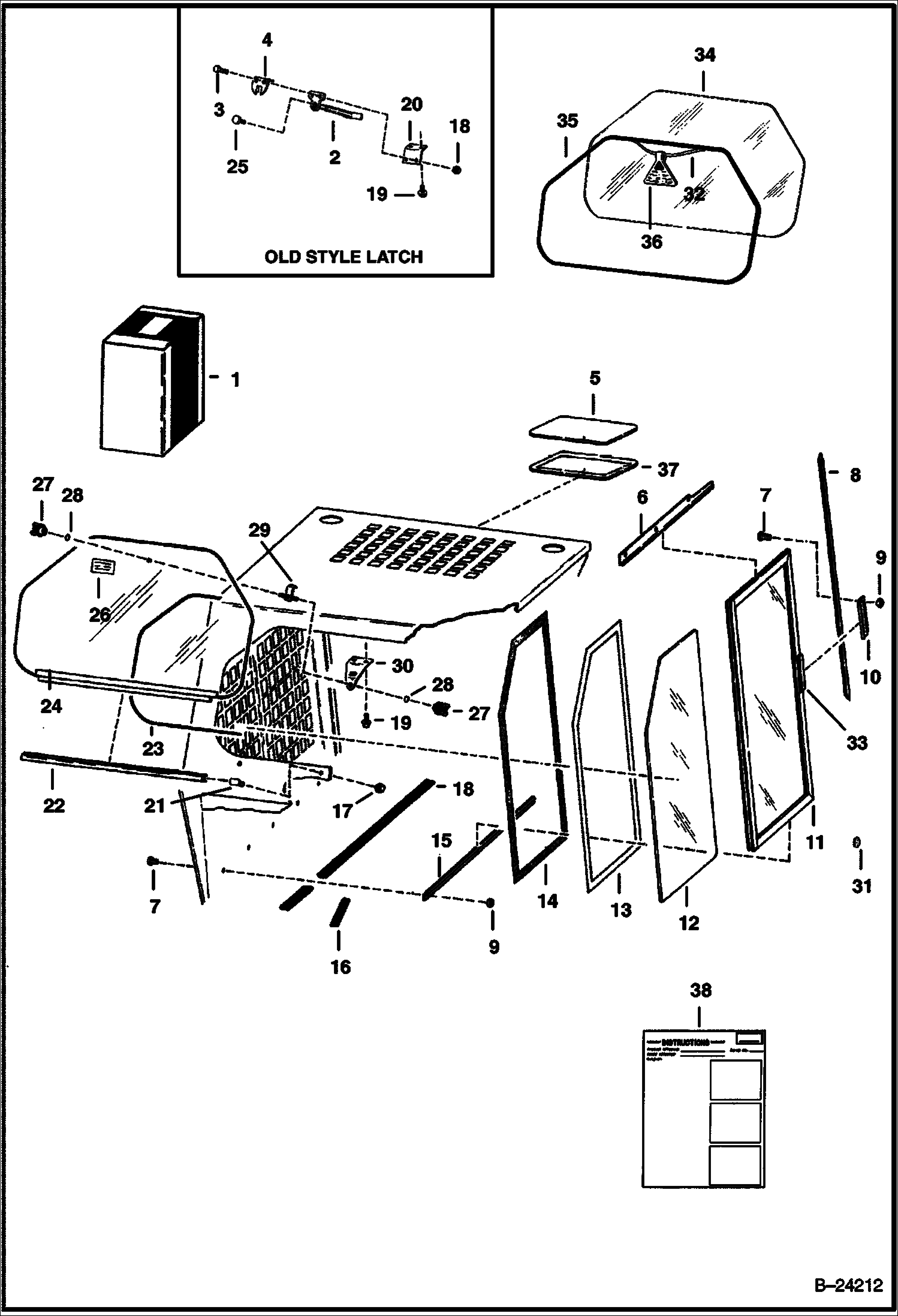 ОКНА КАБИНЫ (СЕРИЙНЫЙ НОМЕР 20001 И ВЫШЕ)