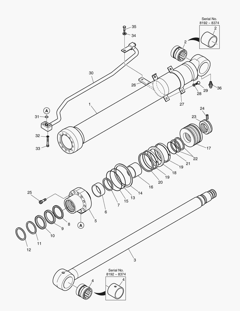 4421 BOOM CYLINDER - L.H.(LOCK VALVE) [8192~]