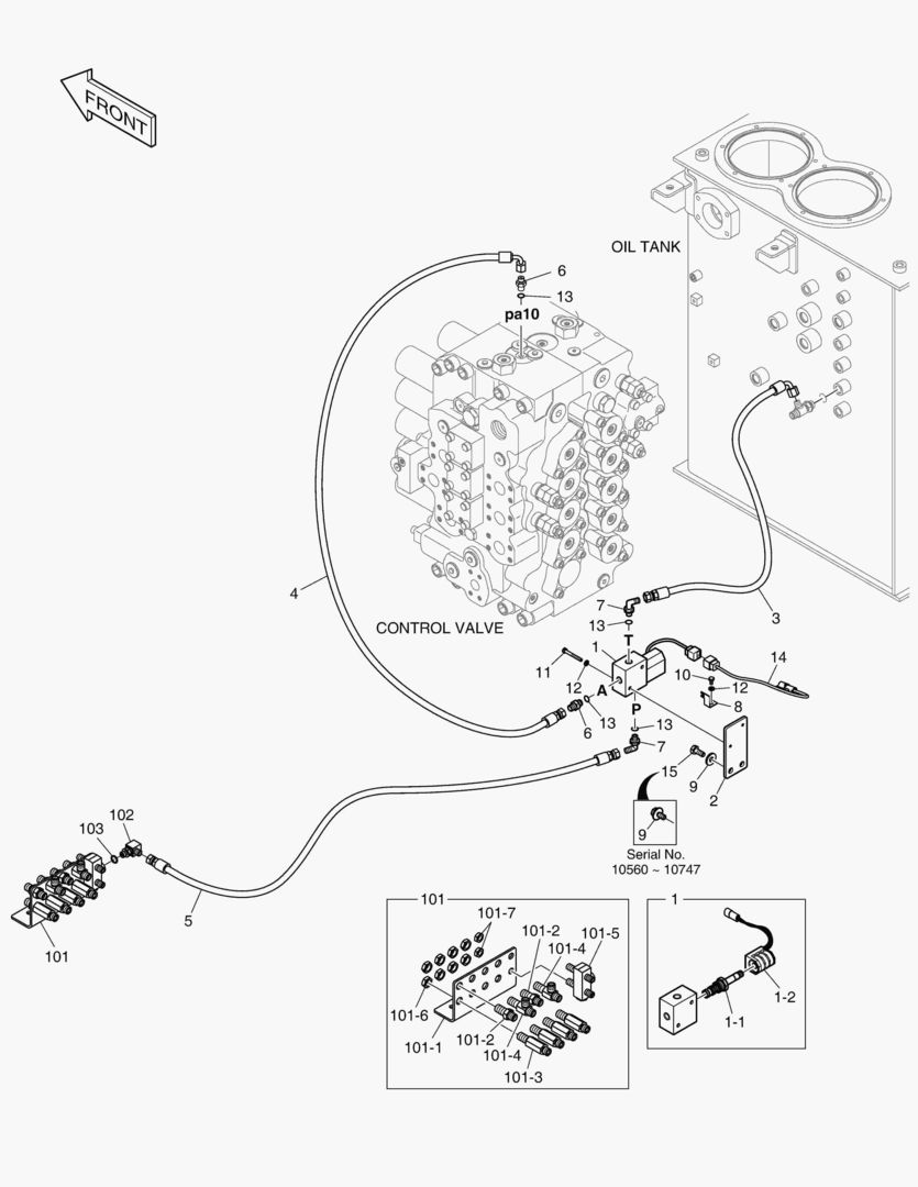 ТРУБОПРОВОД СЕРВОУПРАВЛЕНИЯ - 2 НАСОСА
