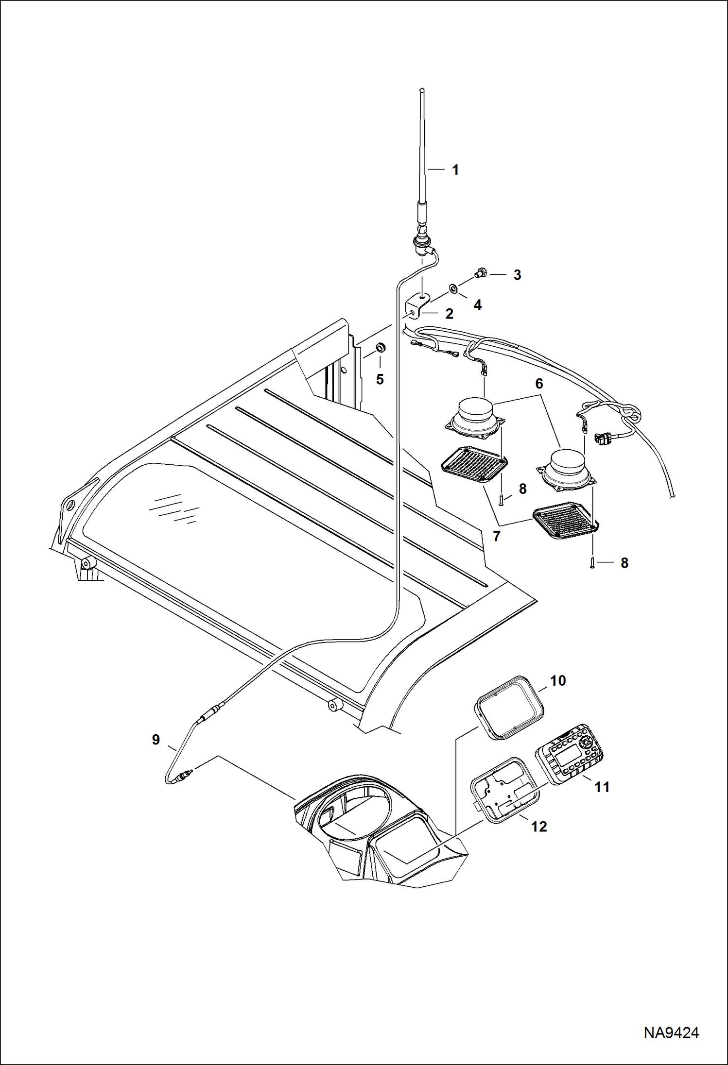 Схема КАБИНА ВОДИТЕЛЯ (РАДИО)