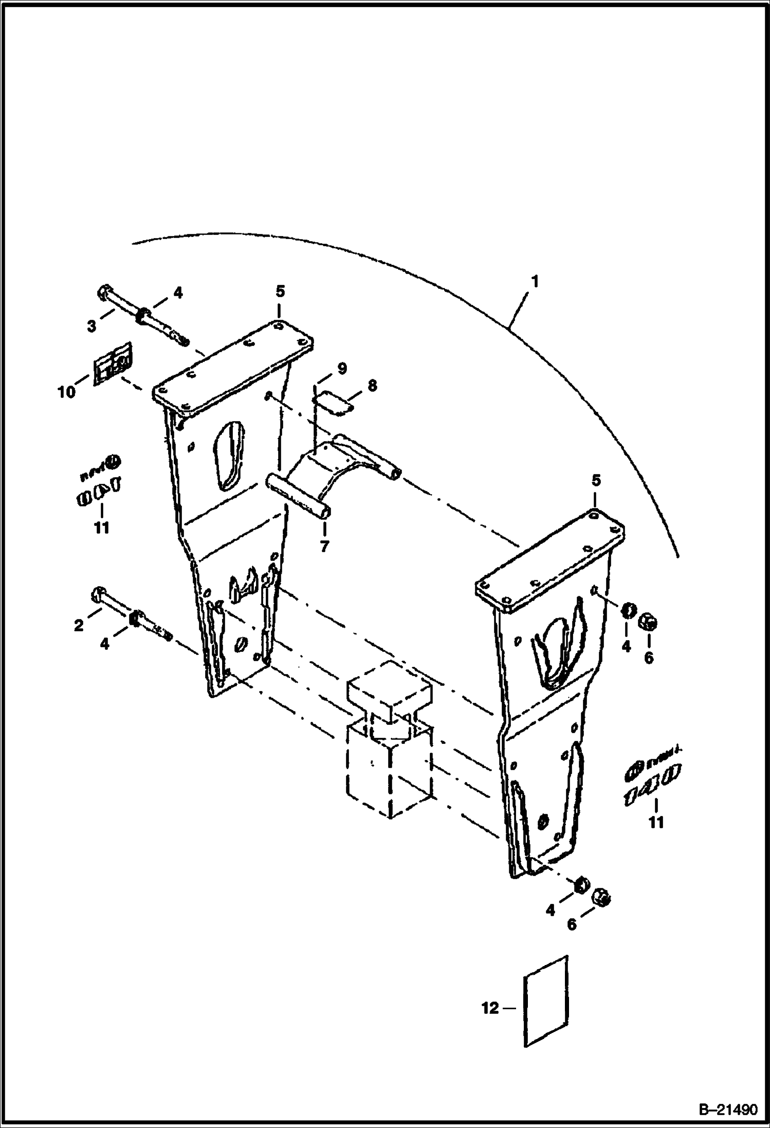 ГИДРОМОЛОТ (МОНТАЖНАЯ РАМА) (B1400) (ИСПОЛЬЗУЕТСЯ НА 442)