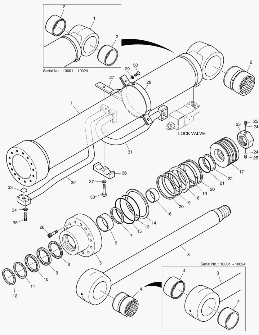 ЦИЛИНДР СТРЕЛЫ(ЛЕВОСТОРОННИЙ)-ГИДРОЗАМОК