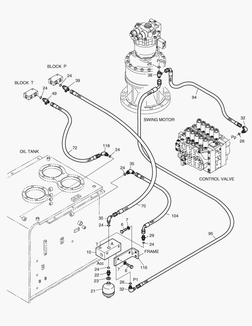 Схема ТРУБОПРОВОД СЕРВОУПРАВЛЕНИЯ(2)