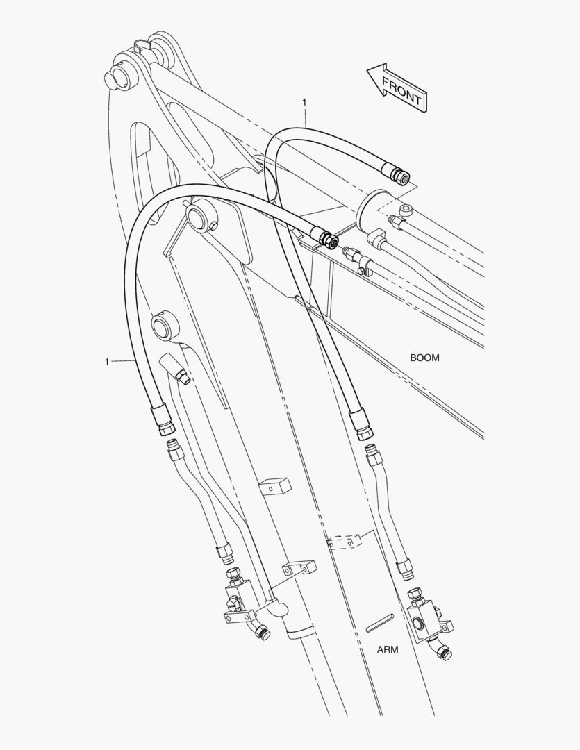 ПЕРЕДНИЙ ТРУБОПРОВОД - ВЫКЛЮЧАТЕЛЬ (РУКОЯТЬ 1.5 м)