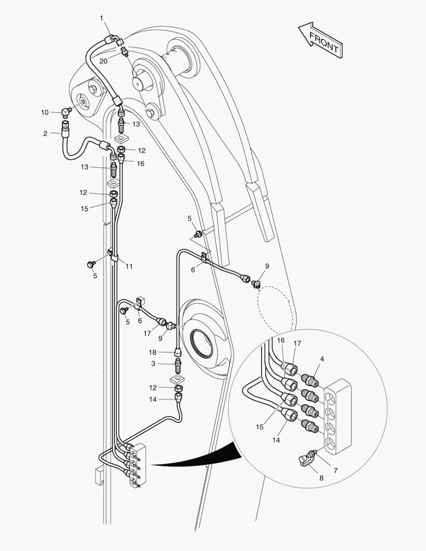 6590 LUBRICATION PIPING - ARM 2.0m [5001~5266]