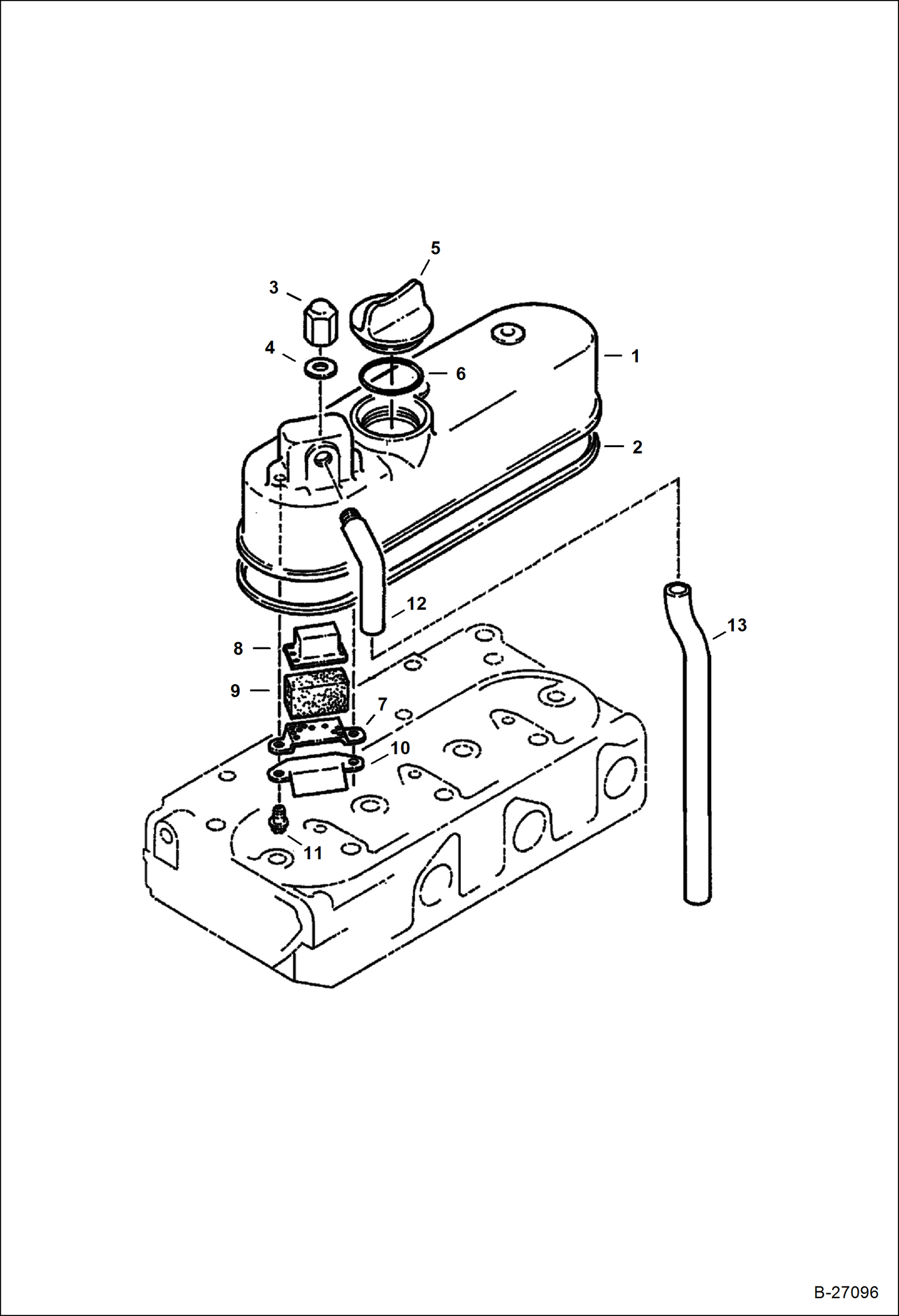 Схема КРЫШКА КОРОМЫСЛА КЛАПАНА (KUBOTA D722)
