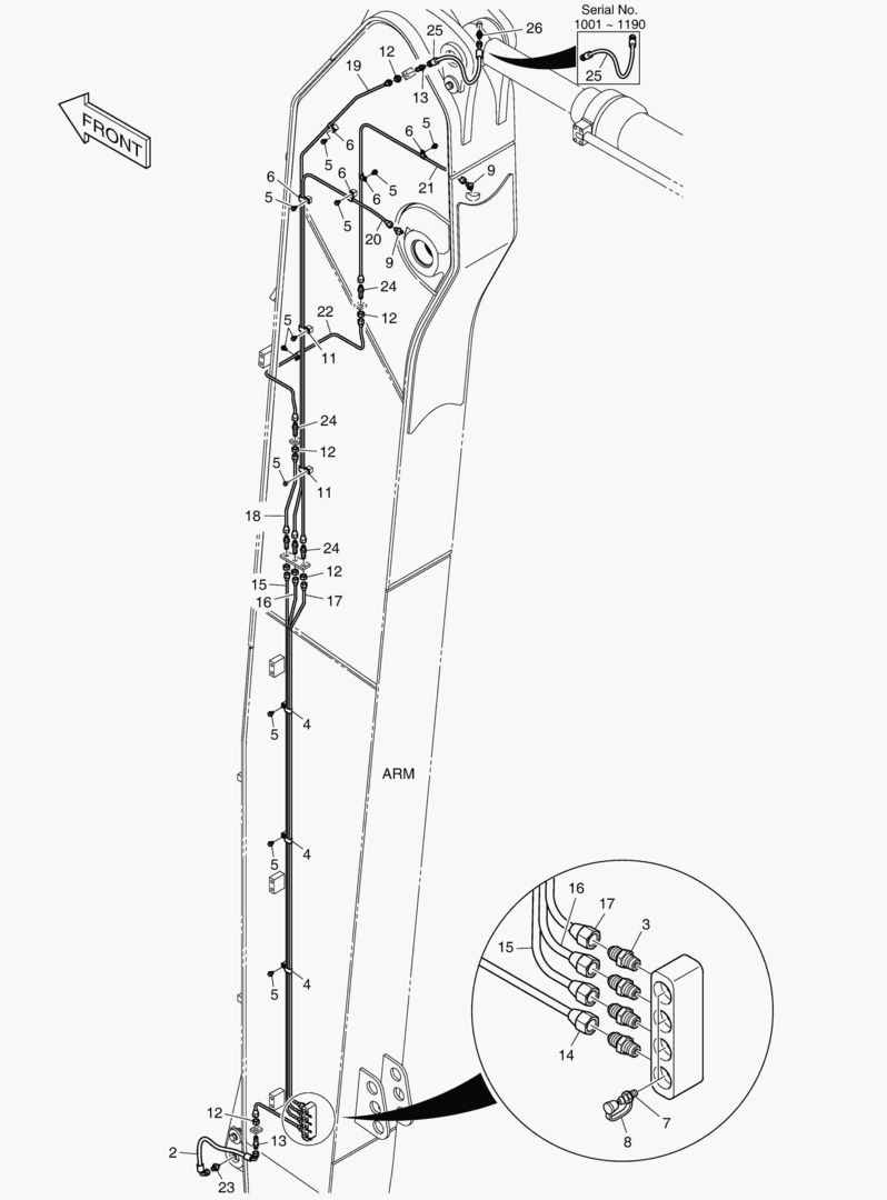 ТРУБОПРОВОД СМАЗОЧНОЙ СИСТЕМЫ - РУКОЯТЬ 7 м