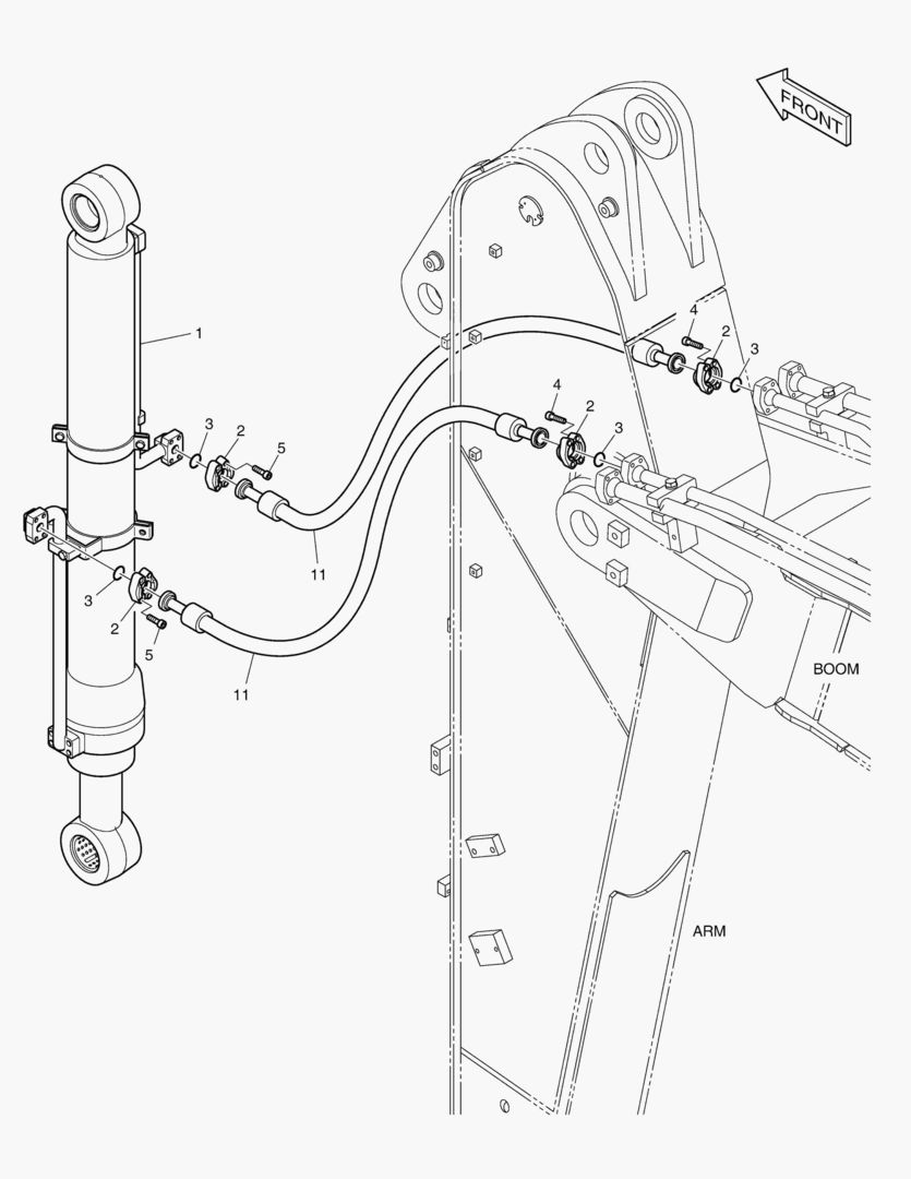 ГИДРОСИСТЕМА РУКОЯТИ - РУКОЯТЬ 2.3 м (ШАРНИРНАЯ СТРЕЛА)