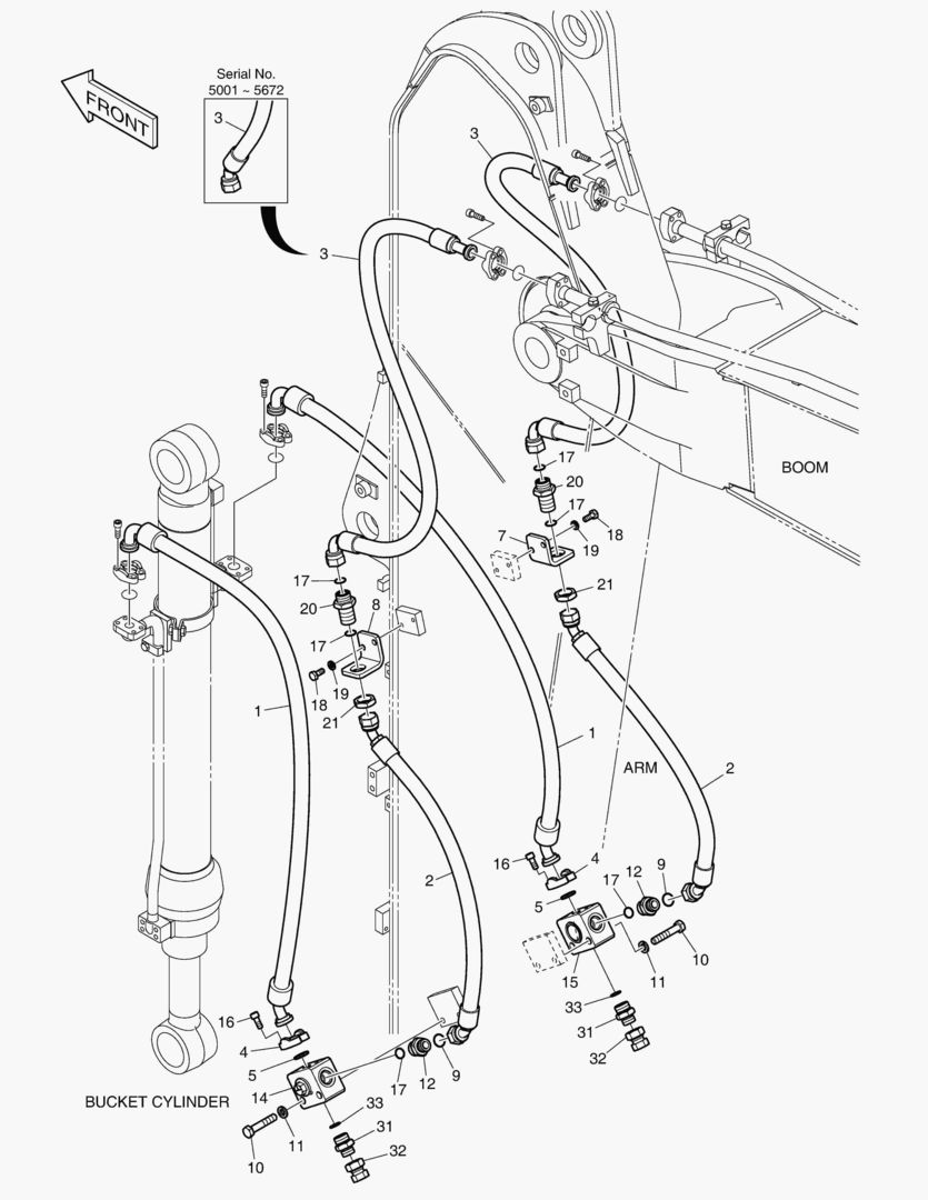 ГИДРОСИСТЕМА РУКОЯТИ - ГРЕЙФЕРНЫЙ КОВШ(РУКОЯТЬ 3.0 м)