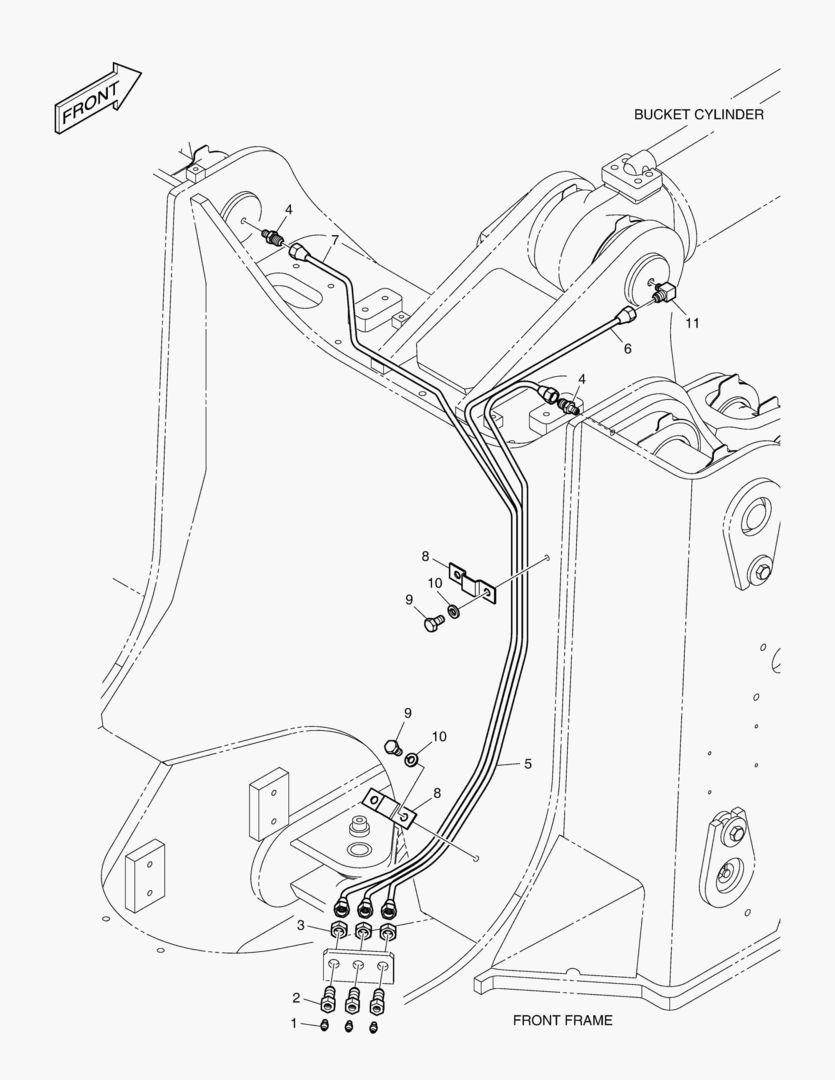 ПЕРЕДНИЙ ТРУБОПРОВОД СМАЗОЧНОЙ СИСТЕМЫ