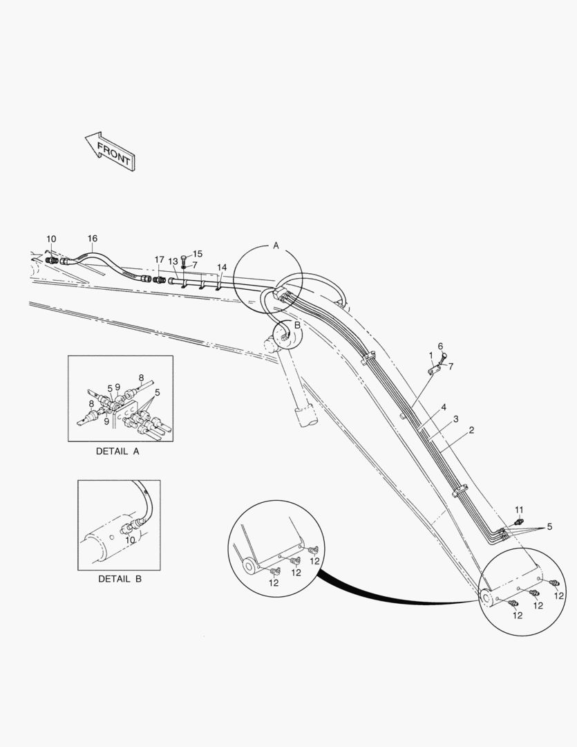 ТРУБОПРОВОД СМАЗОЧНОЙ СИСТЕМЫ(1)-8.5 м СТРЕЛА