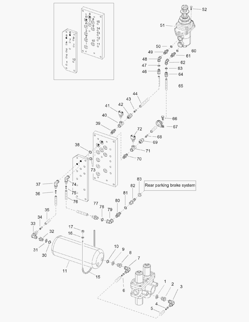 G045-1 PARKING BRAKE SYSTEM; FRONT VEHICLE