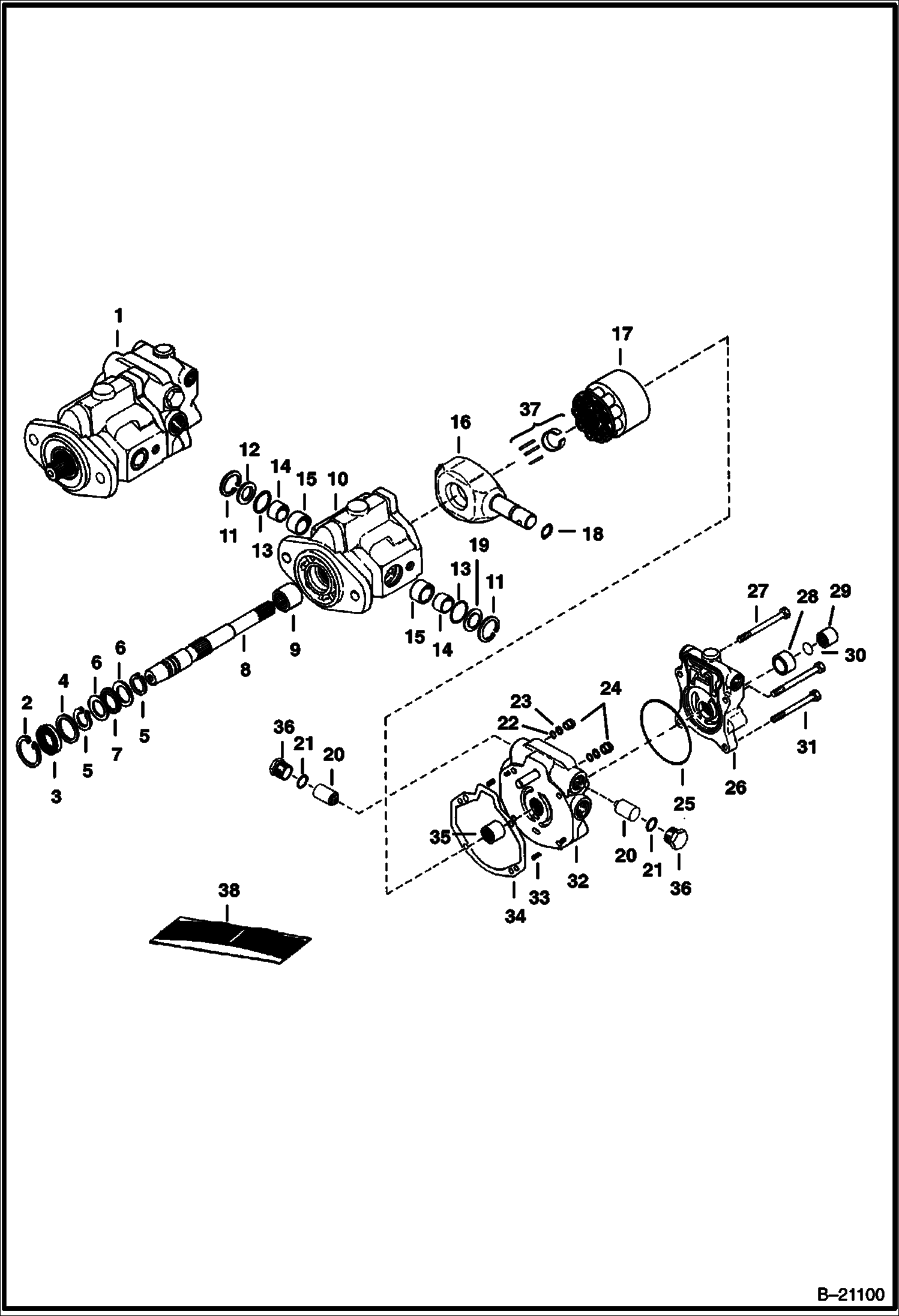 Схема ГИДРОСТАТИЧЕСКИЙ НАСОС (ЗАДНЯЯ - RBA - НОВАЯ МОДЕЛЬ)
