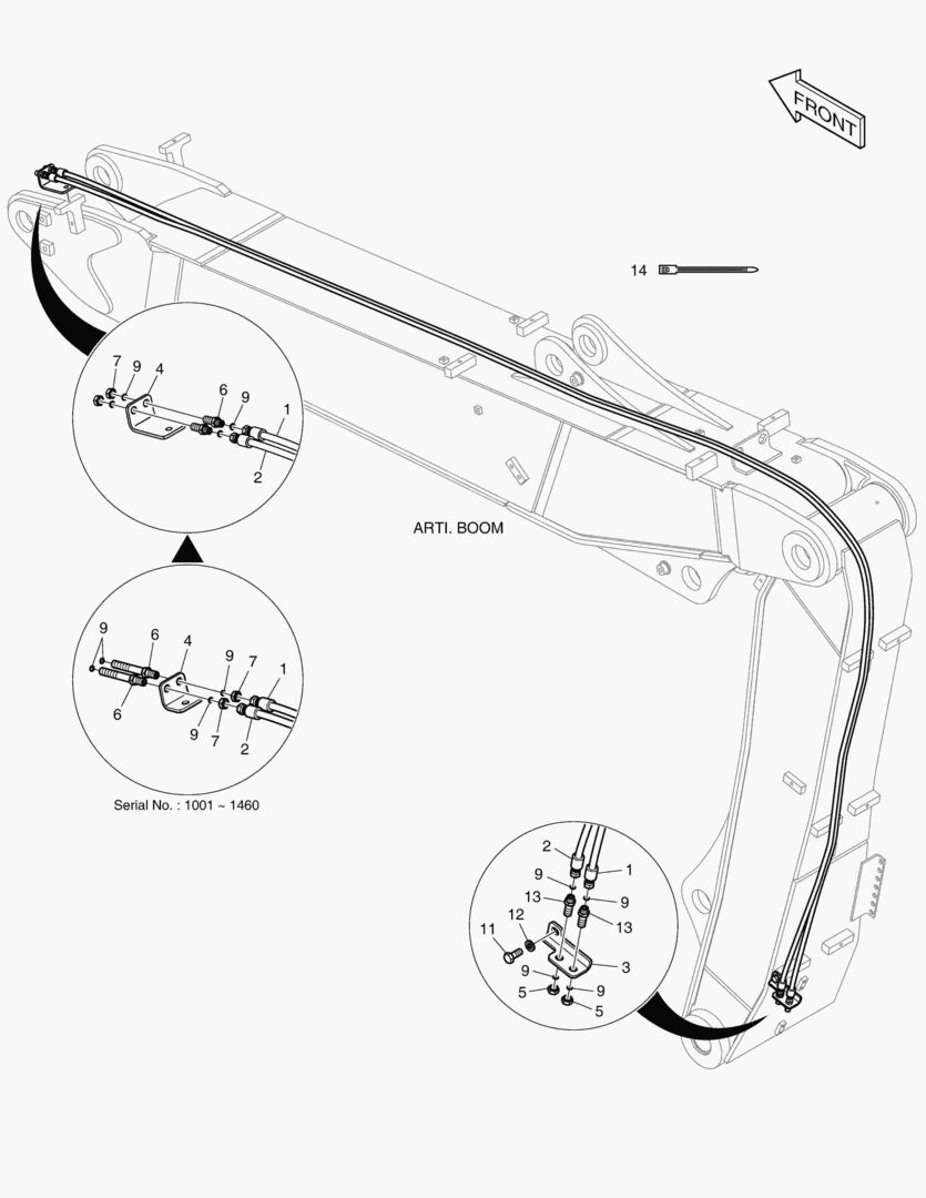 7110 ARTI. BOOM PIPING - QUICK CLAMP