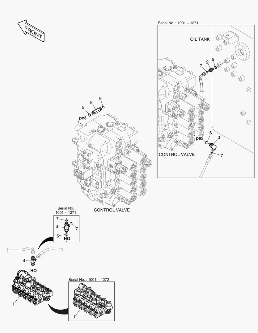ТРУБОПРОВОД СЕРВОУПРАВЛЕНИЯ - 2 НАСОСА(2 ПУТИ)