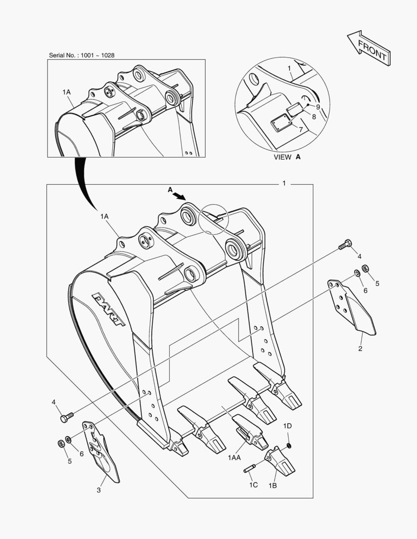 6920 BUCKET ASS`Y - 1.07mВі(48`) - SIDE PIN