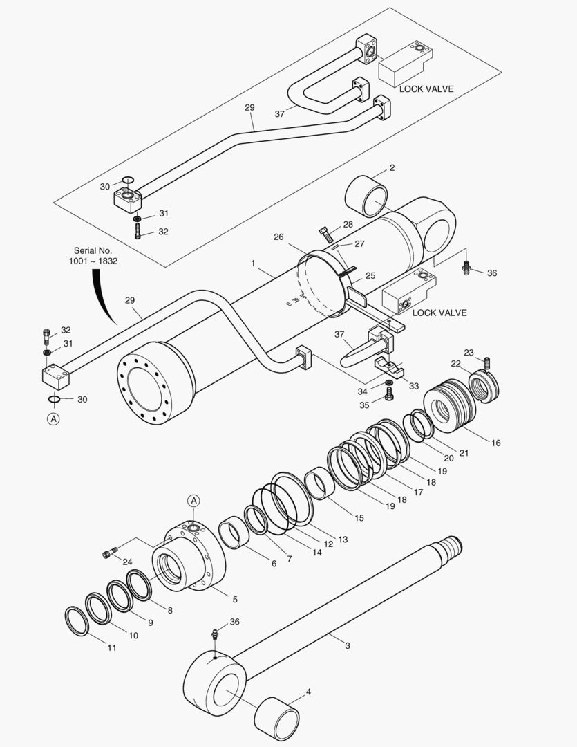 4310 BOOM CYLINDER(R.H)-LOCK VALVE [1001~2299]