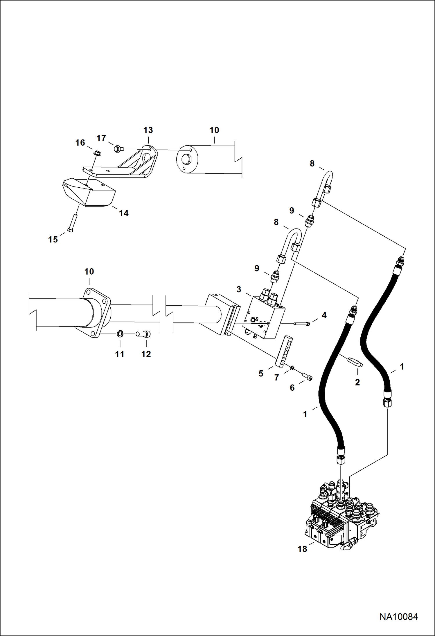 СХЕМА ГИДРАВЛИЧЕСКОЙ СИСТЕМЫ (ВЫДВИЖНОЙ ЦИЛИНДР)