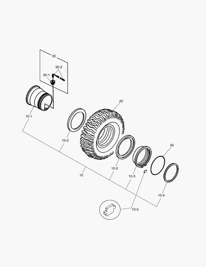 G100-10 TYRES AND RIMS, 5-PIECE RIMS [ ~ 8X1013 ]