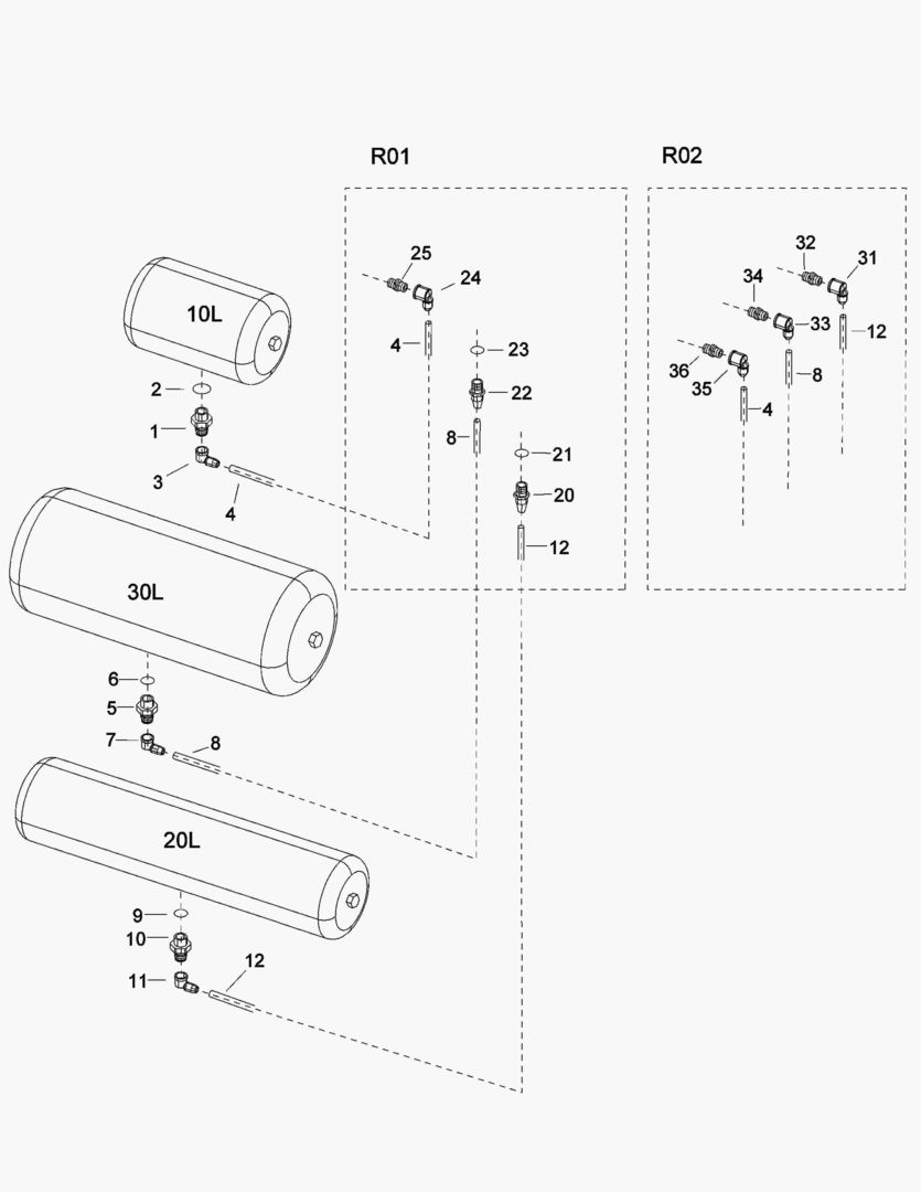 G041-13 DRAINING SYSTEM (AIRTANKS; FRONT VEHICLE)