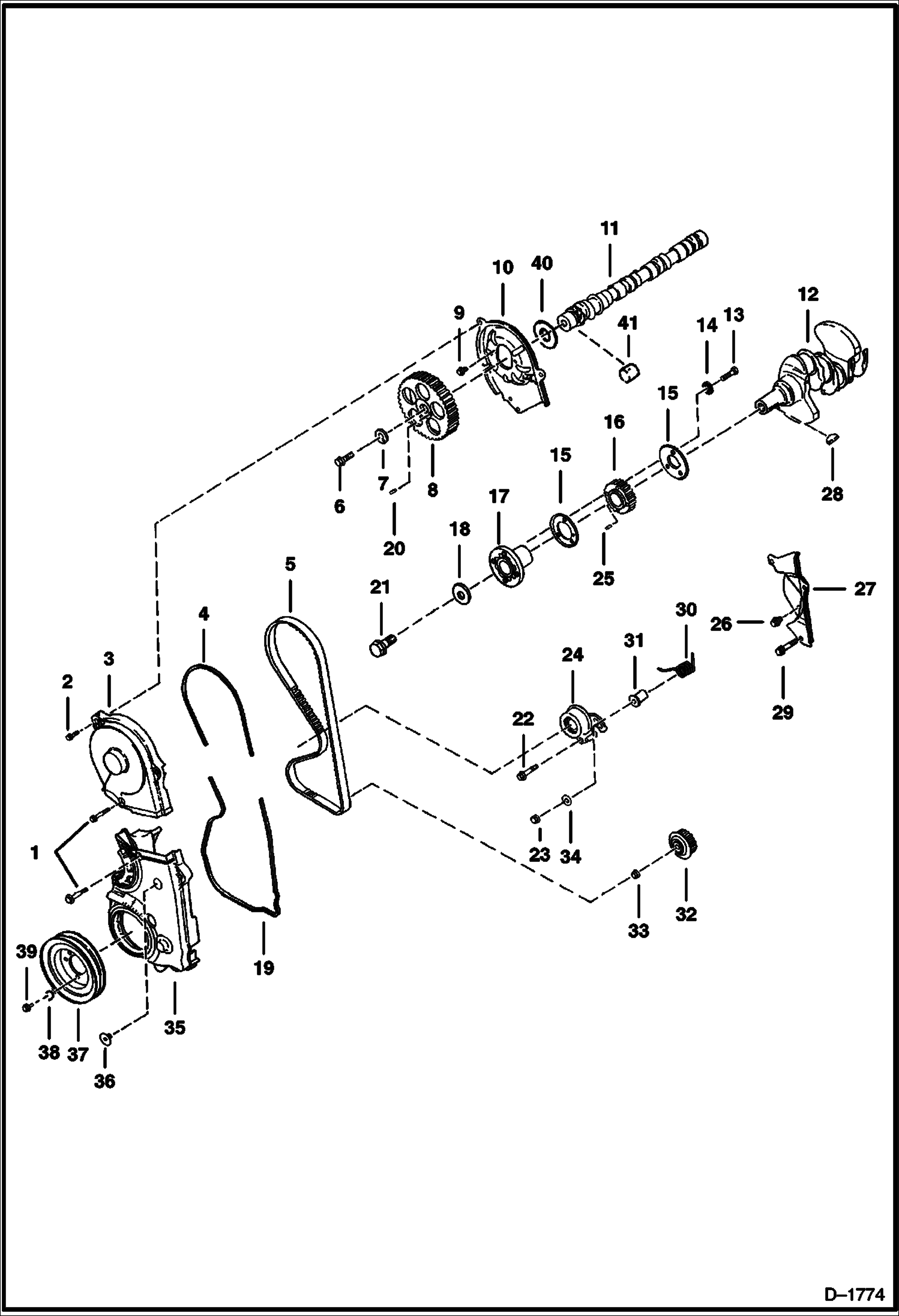Схема ПЕРЕДНЯЯ КРЫШКА И ПЕРЕДАЧИ