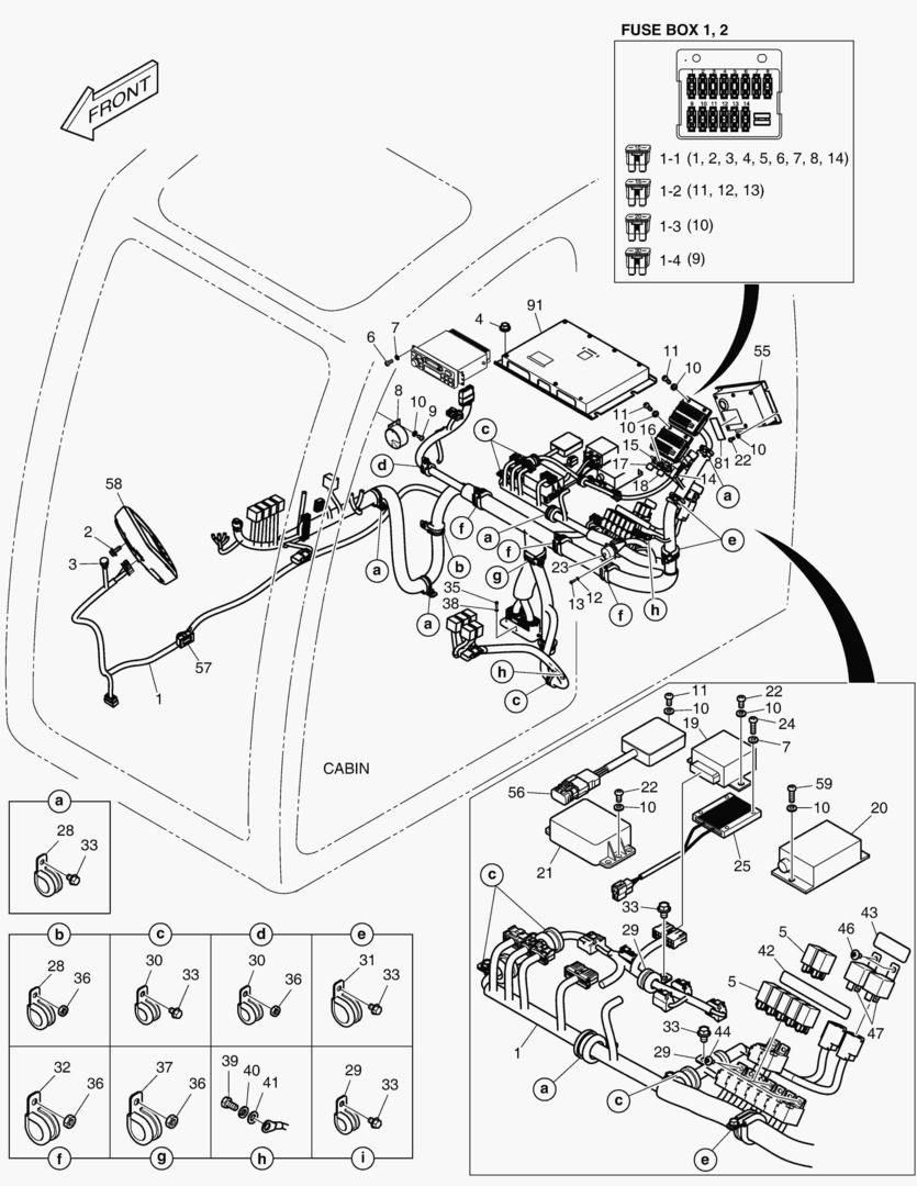ЭЛЕКТРИЧЕСКИЕ ЗАПЧАСТИ - КАБИНА(СИСТЕМА ЗАЩИТЫ ПРИ ОПРОКИДЫВАНИИ)