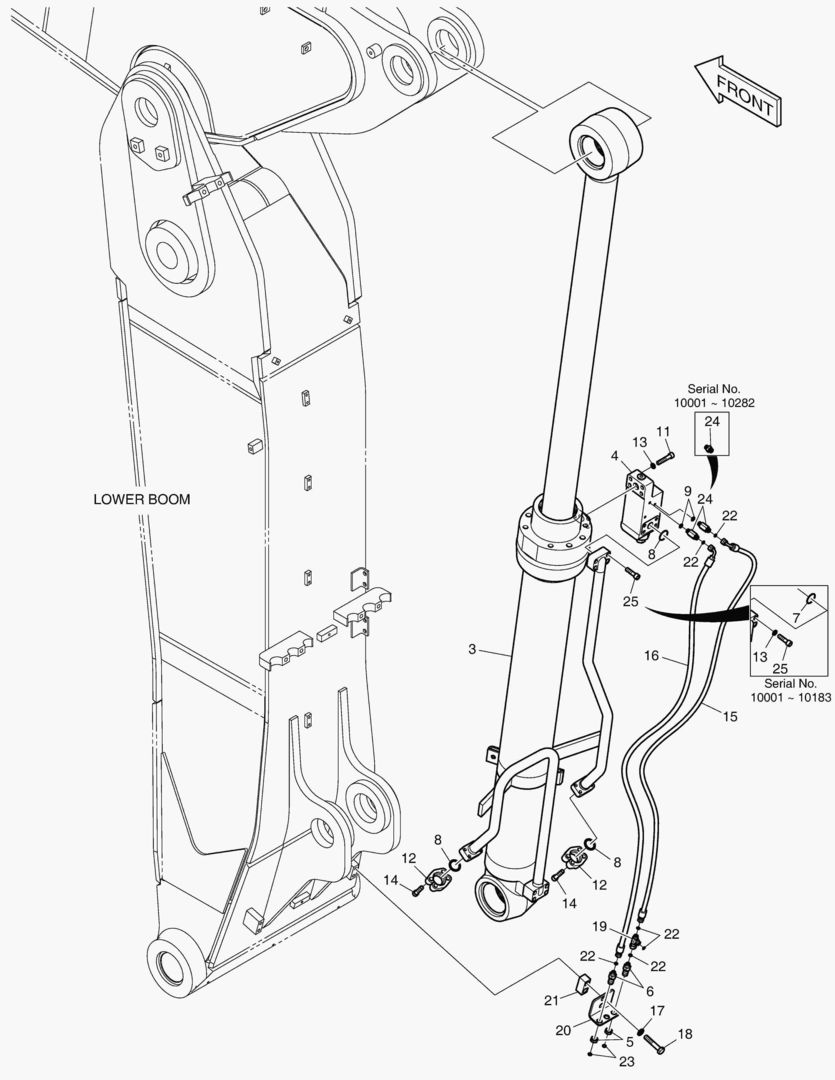 ТРУБОПРОВОД ШАРНИРНОЙ СТРЕЛЫ - ГИДРОЗАМОК