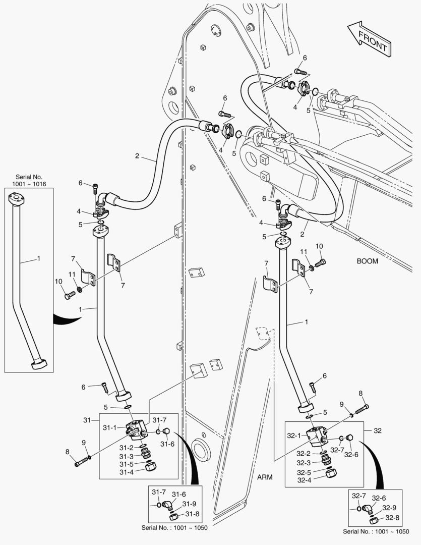 6220 ARM PIPING - ONE & TWO WAY(ARM 2.6m)