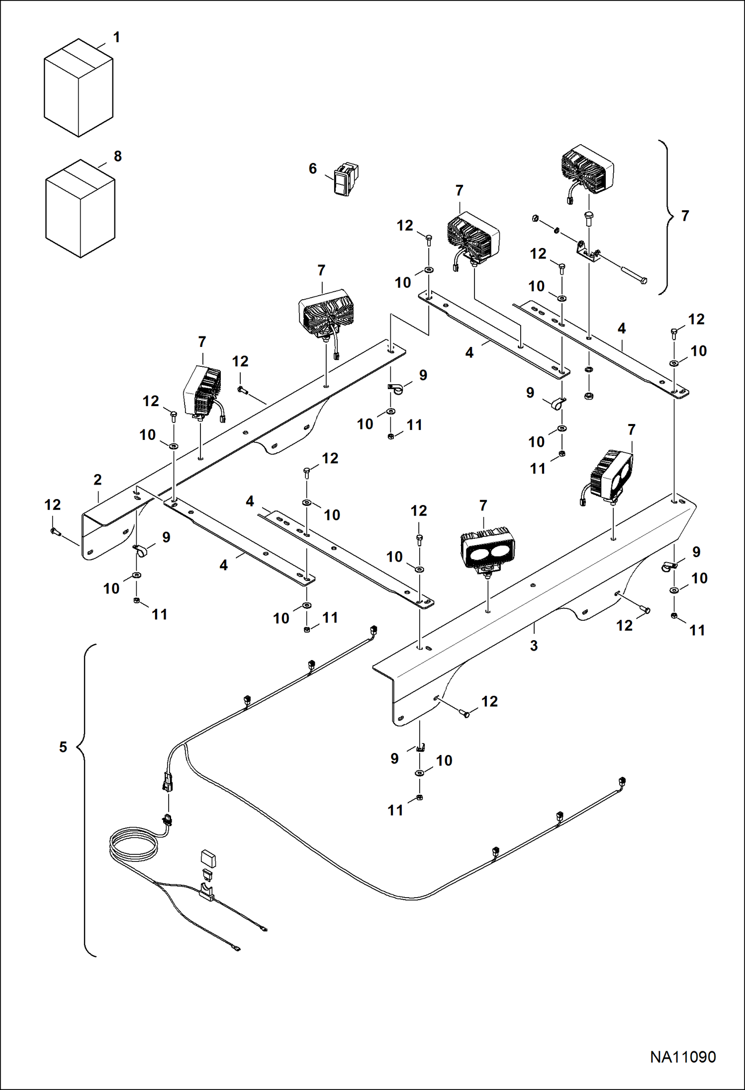 КОМПЛЕКТ СВЕТОДИОДНЫХ ФАР ПОГРУЗЧИКА