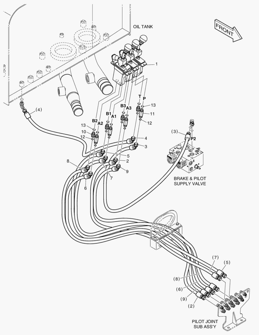 ТРУБОПРОВОД СЕРВОУПРАВЛЕНИЯ - ПАЛЕЦ + 3 КАТУШКИ