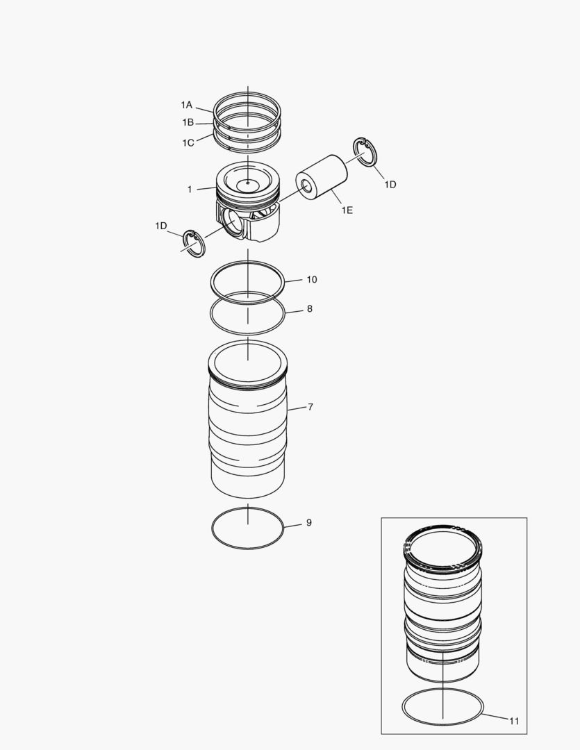 Спецтехника G011-450 REP.KIT, PISTON AND CYLINDER LINER [6876750~]