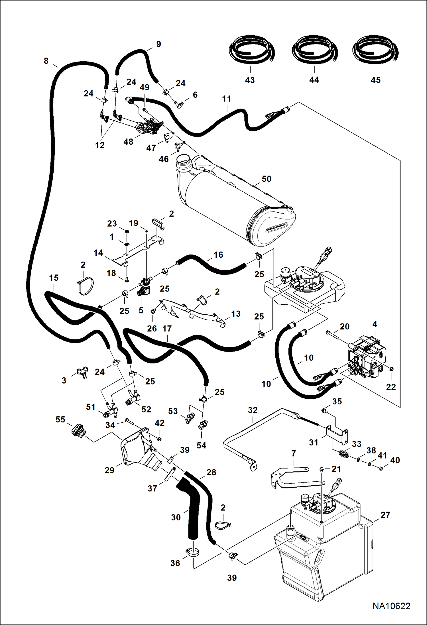 ДВИГАТЕЛЬ И КРЕПЕЖНЫЕ ДЕТАЛИ (CИСТЕМА SCR) (ПРОКЛАДКА ТРУБ)