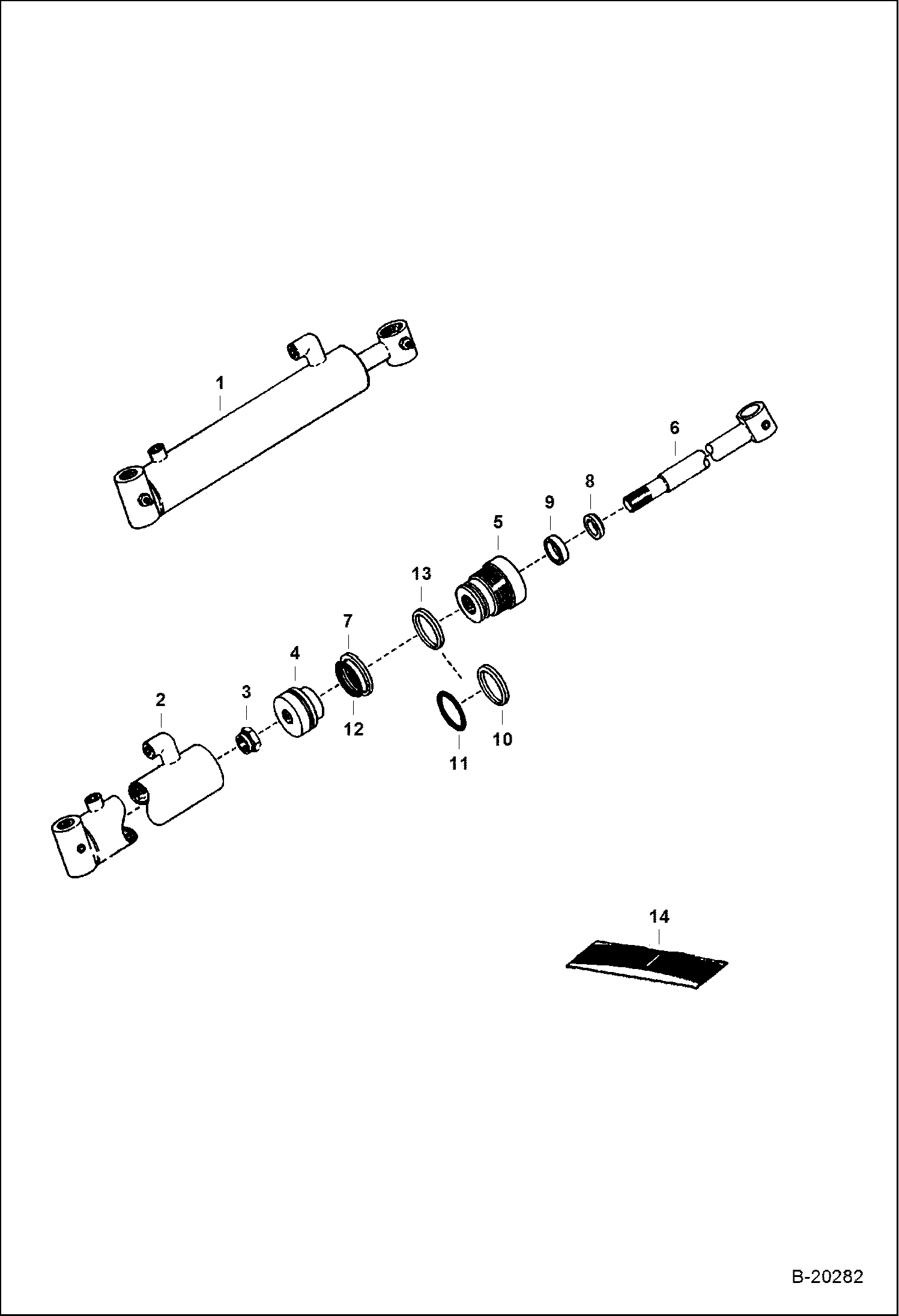 ГИДРОЦИЛИНДР ПОДЪЕМА КАБИНЫ (СЕРИЙНЫЙ НОМЕР 12975 И ВЫШЕ - 1.00--(25.4ММ) СТЕРЖЕНЬ)