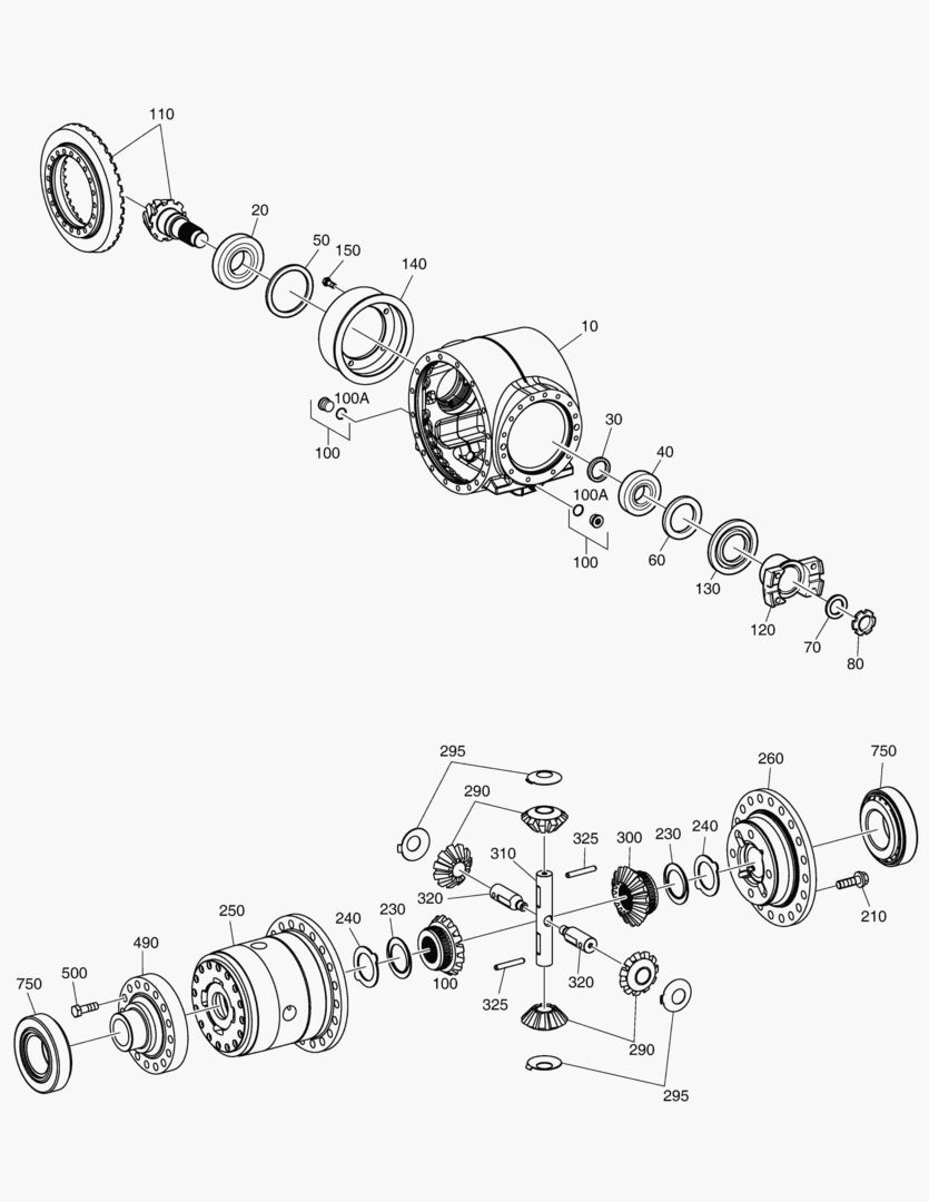 Схема ДИФФЕРЕНЦИАЛ ВОДИЛА - ЗАДНЯЯ ОСЬ (ОТКРЫТЫЙ)