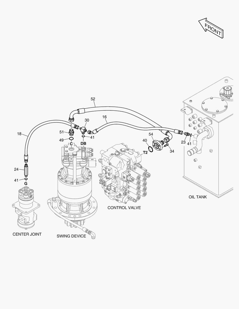 1260 OIL COOLER PIPING(3) - SWING DEVICE
