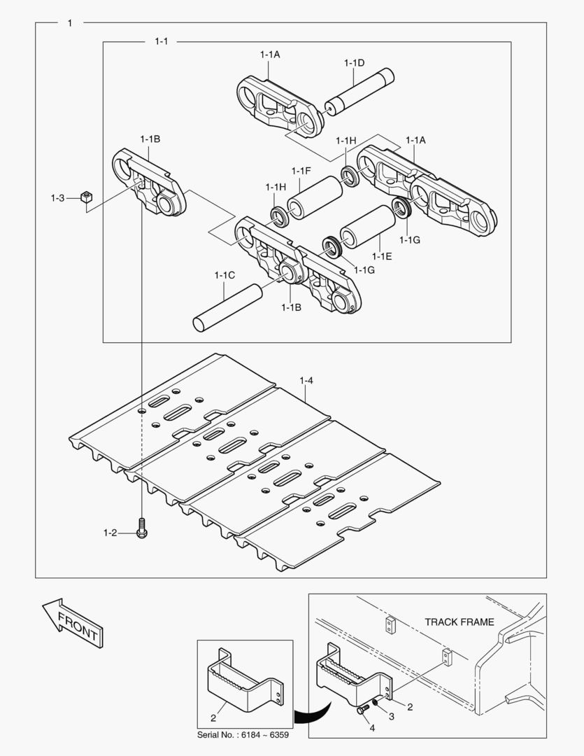 6291 TRACK SHOE ASS`Y - 850G [6184~]