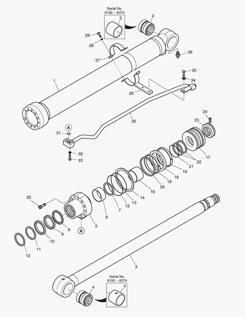 Схема 4431 BOOM CYLINDER - R.H.(LOCK VALVE) [8192~]
