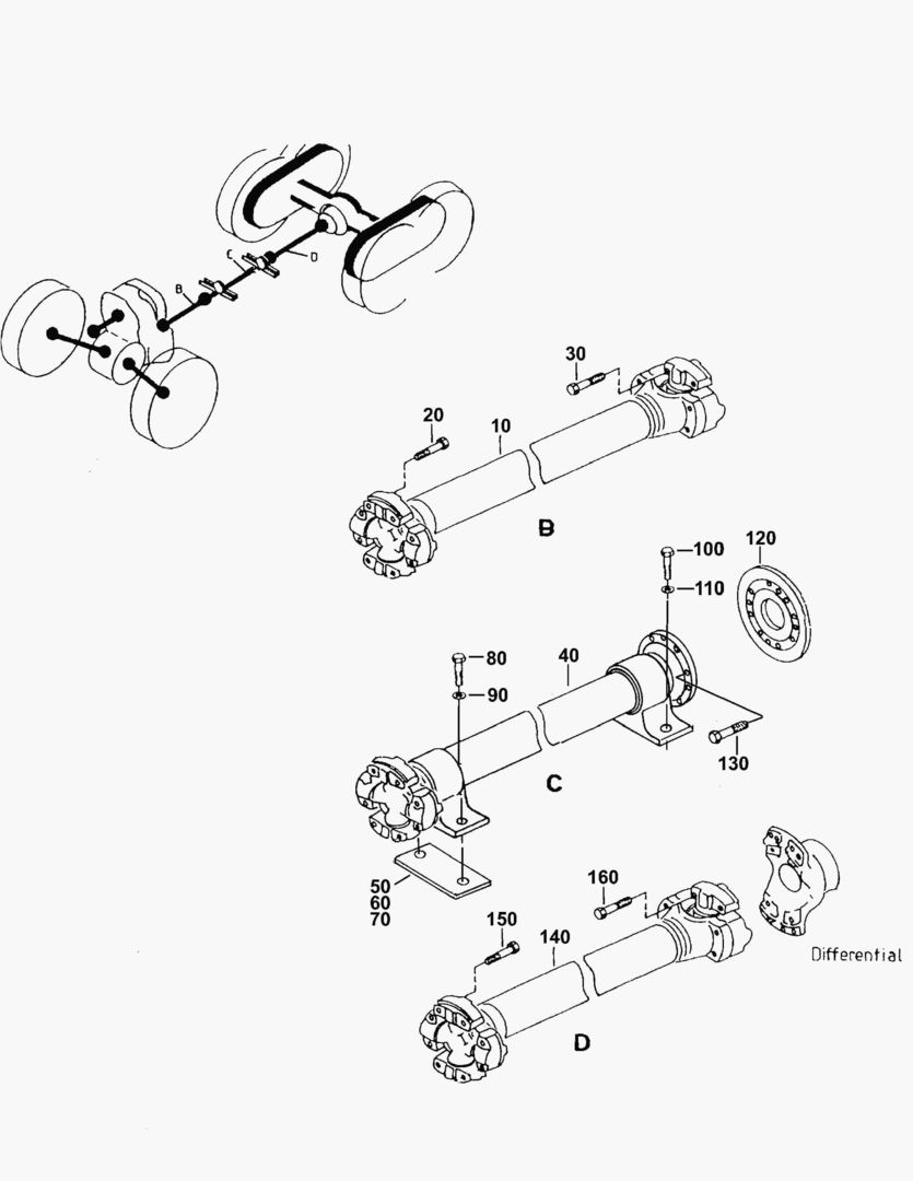 G110-4 INTERMEDIATE SHAFTS; REAR WAGON