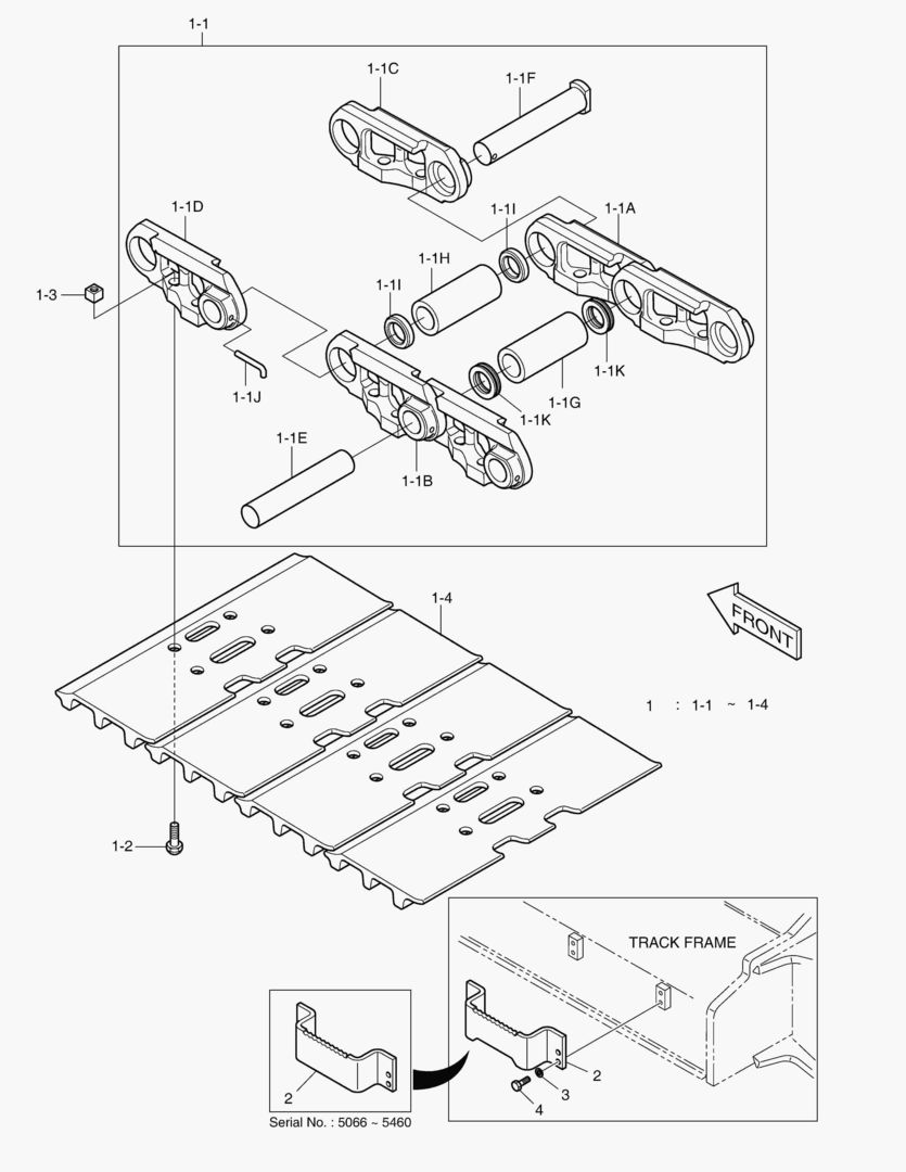 6321 TRACK SHOE ASS`Y - 700G [5066~5645]