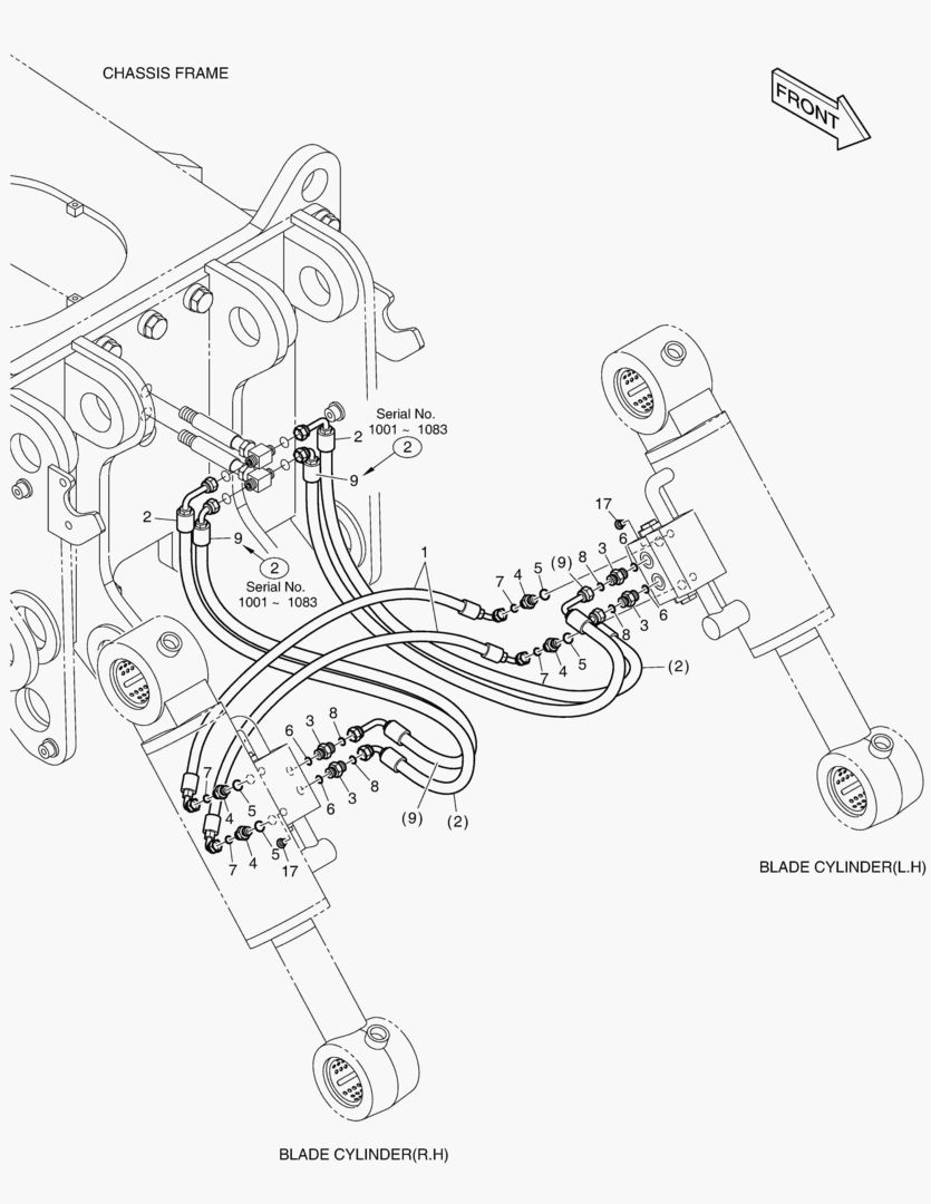 ПЕРЕДНИЙ ТРУБОПРОВОД БУЛЬДОЗЕРА