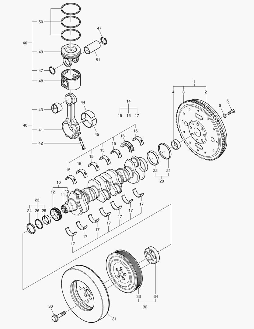 014 CRANK SHAFT & PISTON