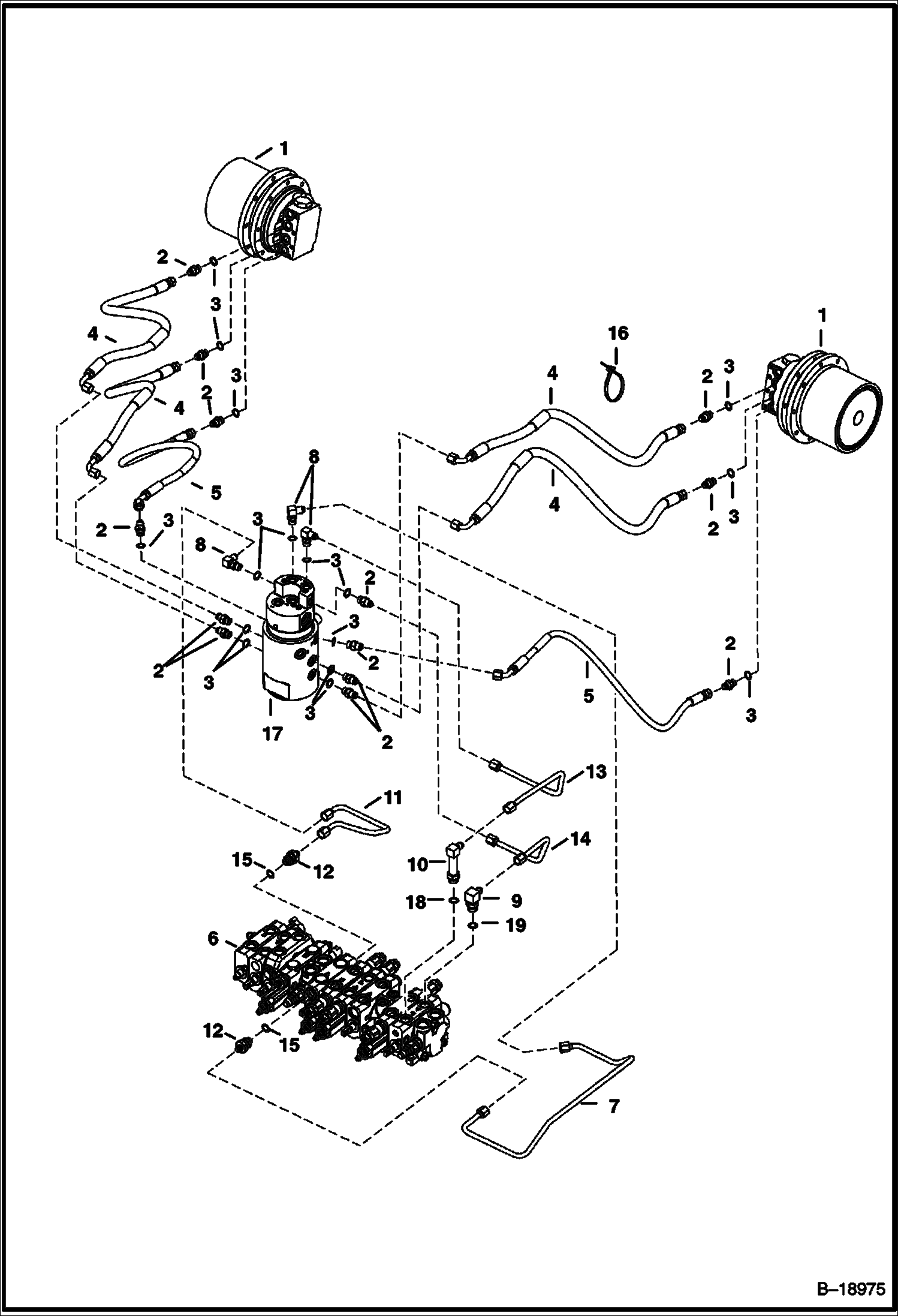 СХЕМА ГИДРАВЛИЧЕСКОЙ СИСТЕМЫ (КЛАПАН ХОДОВОЙ ГИДРОМОТОРА) (СЕРИЙНЫЙ НОМЕР 562320000 И ВЫШЕ, 517811000 И ВЫШЕ)