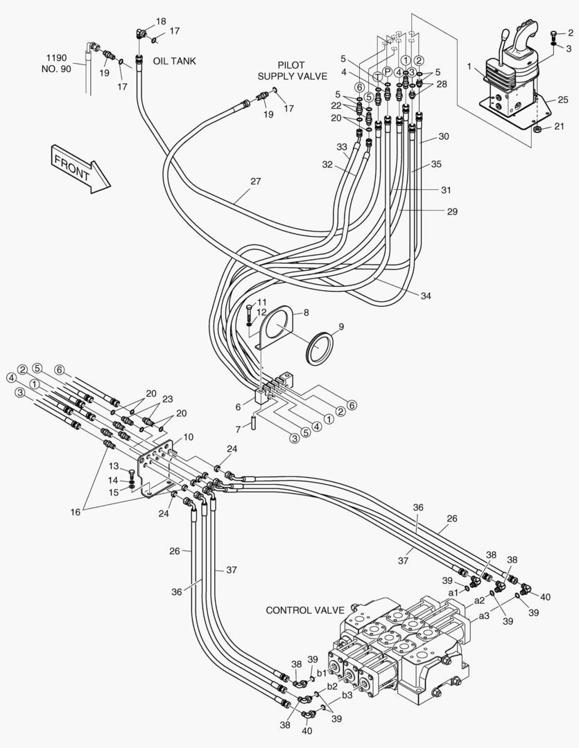 ТРУБОПРОВОД СЕРВОУПРАВЛЕНИЯ-3 КАТУШКИ(РЫЧАГ ПЕРЕДАЧИ)