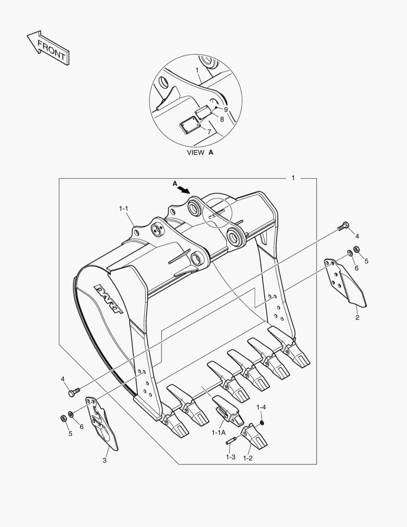 6870 BUCKET ASS`Y - 1.49mВі(63`) - SIDE PIN [1001~1703]